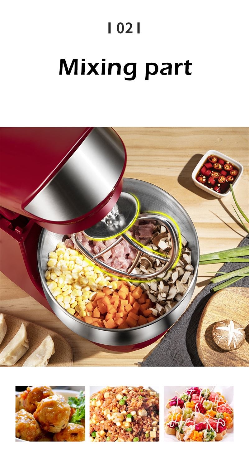 Kneader Electric Dough Mixer Multifunction Desktop 6 Speed Electric Mixer