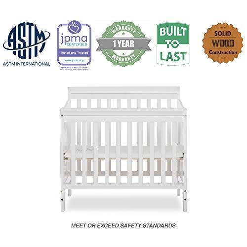 4-in-1 Convertible Mini Crib in White, Greenguard Gold Certified