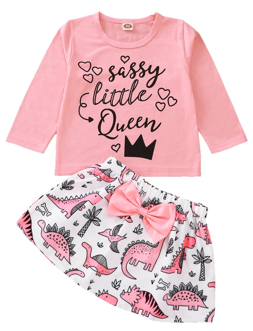 Kids Girl Autumn Print Two Piece Skirt Set