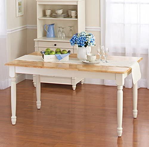 White Dining Room Set with Bench. This Country Style