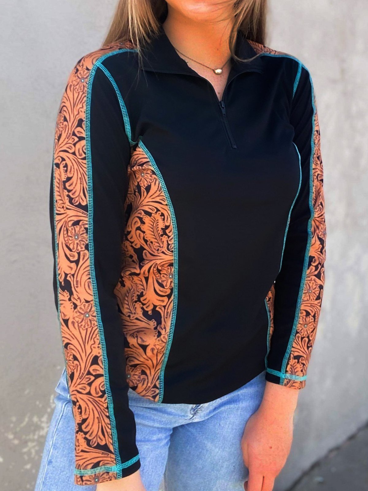 Long Sleeve Vintage V Neck Floral Shirts & Tops