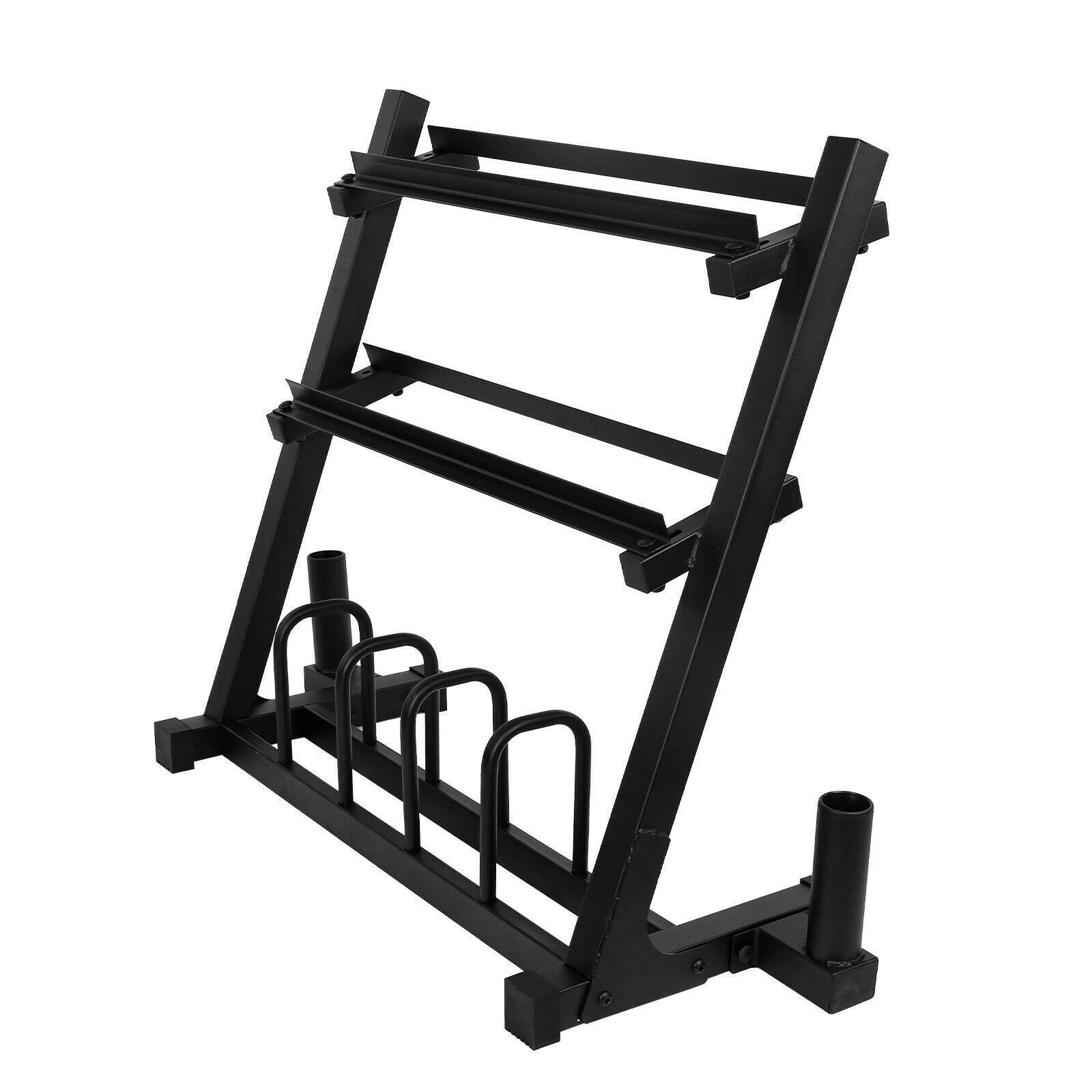 10Pair Rubber Dumbbells 5-50 lb with Dumbbells Rack Hexagonal Home Gym Equipment