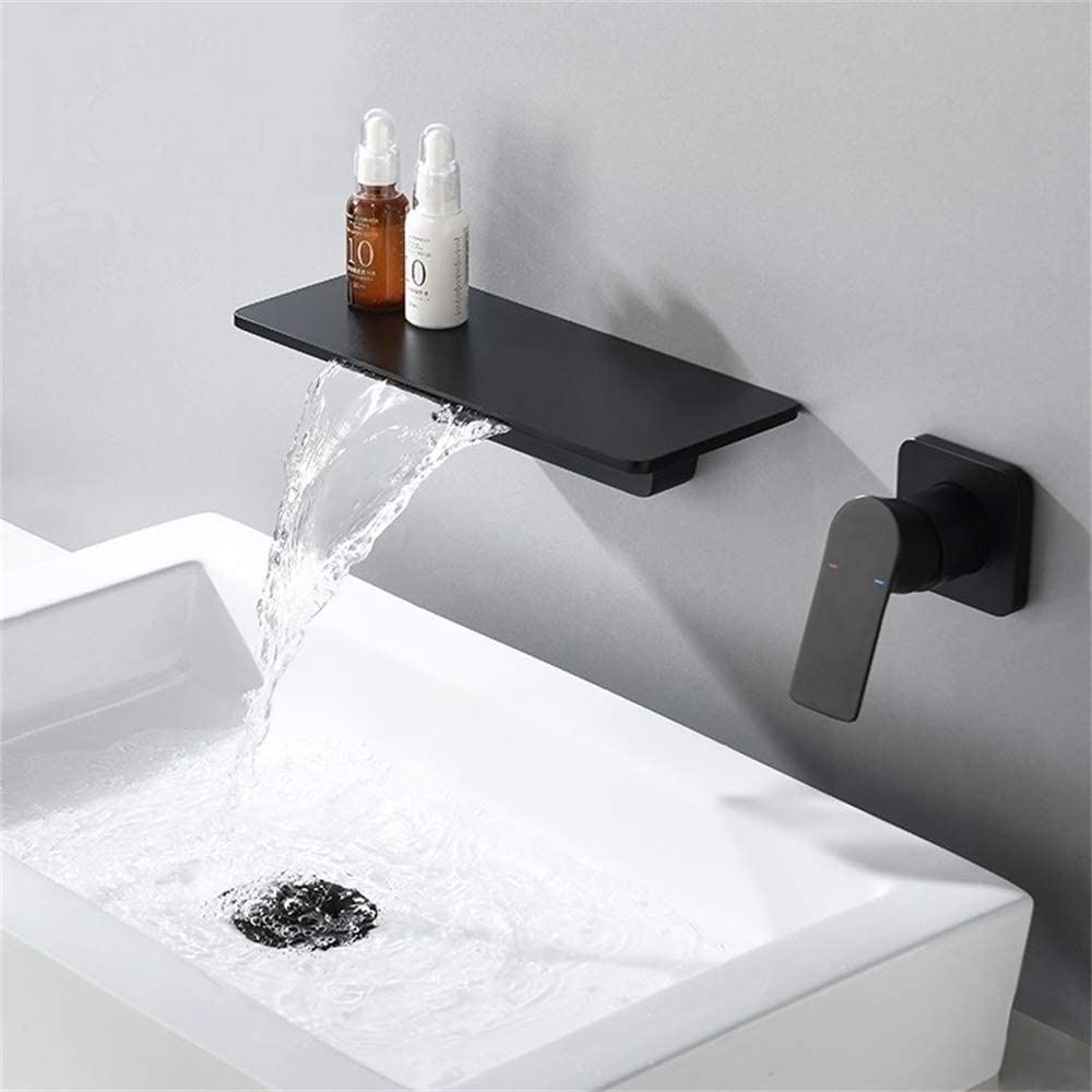 Waterfall Wall Mounted Bathroom Sink Faucet