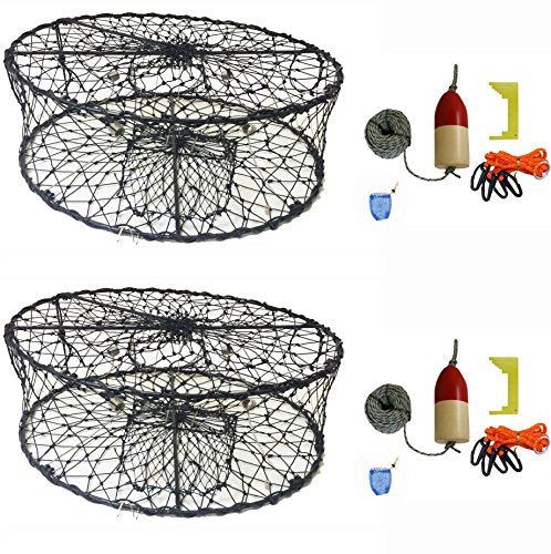 KUFA (CT50+CAQ3) X2 2-Pack of CT50 Sports Foldable Crab Trap with Red/White Floats