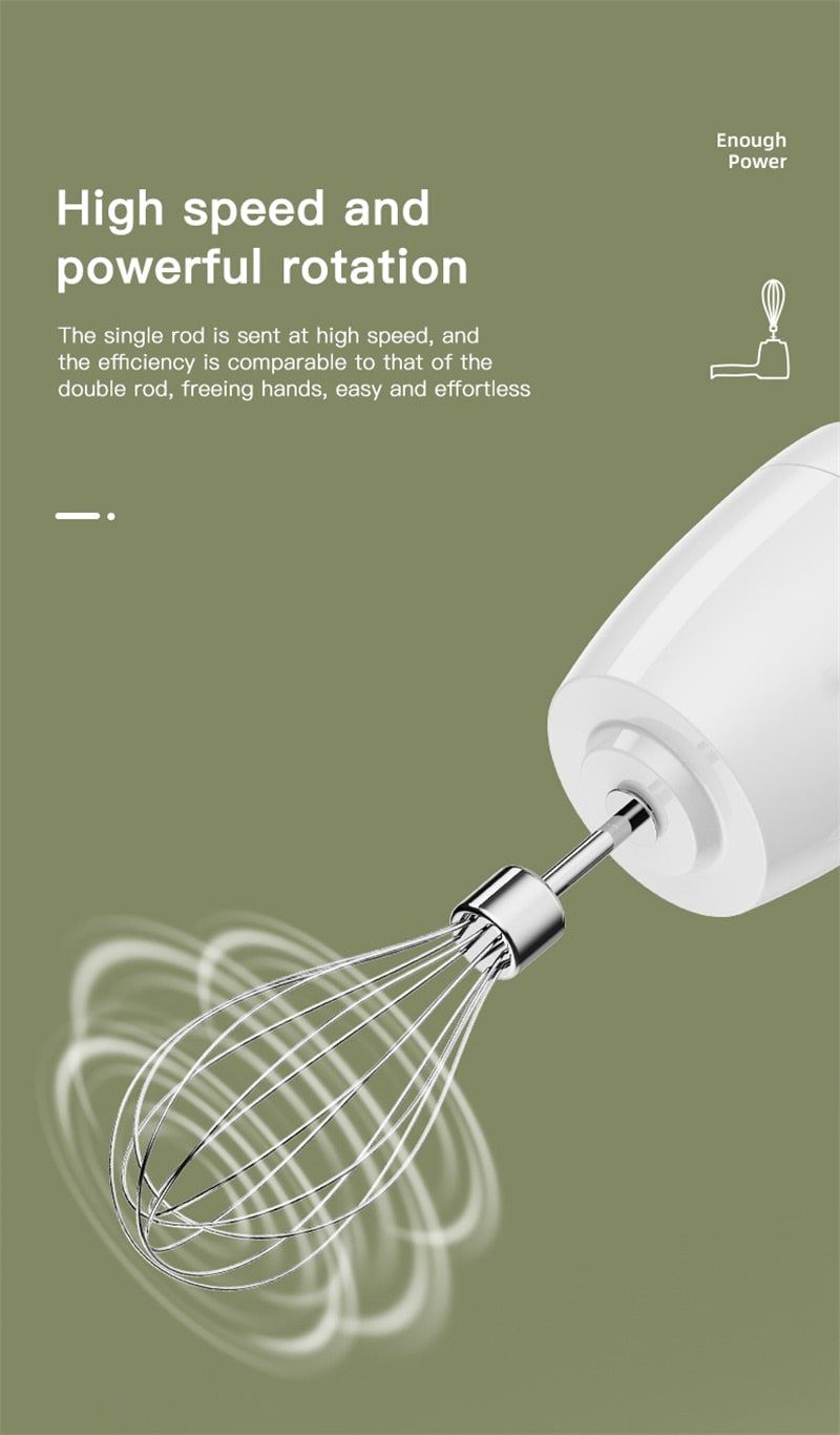 Electric Whisk USB Egg Beater Automatic Whip Whisk Cream Cake Mixer