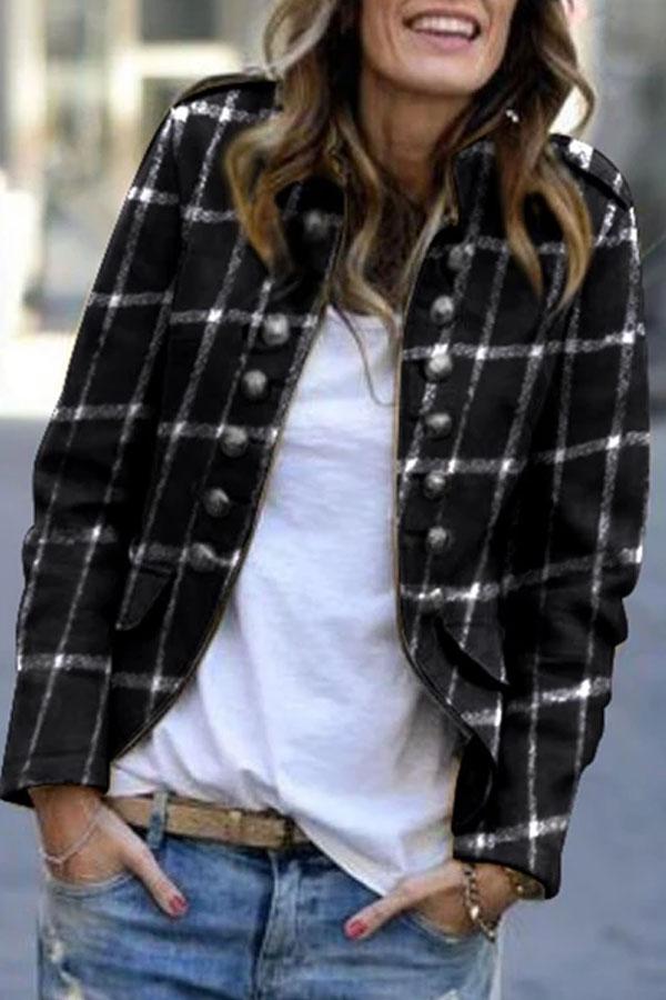 Fashion Pure Color Printing Long-Sleeved Jacket