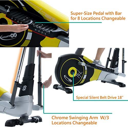 V-450X Standard Stride 18” Programmable Elliptical Exercise Cross Trainer with Adjustable Arms and Pedals and HRC Control Program