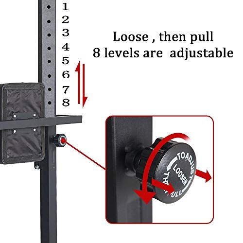 KARMAS PRODUCT Power Tower Adjustable Height Standing Pull Up Bar Dip Station