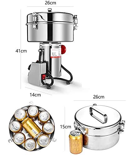 Stainless Steel Grain Grinder Mill 2500W Powder Machine Flour Mill Grinder