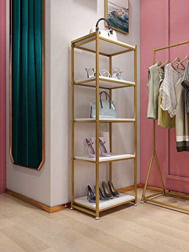 Metal Display 5-Layer Clothing & Shoe Rack Shelf for Plant Jewelry Hat, Home....