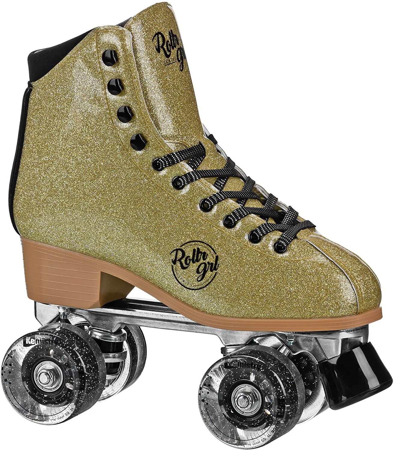 Pacer Roller GRL Astra – Colorful Freestyle Roller Skates, Silver/Black/ size 3