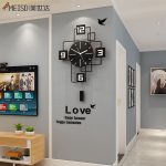 MEISD Decorative Wall Clock Squared Design For Home Decor Living Room