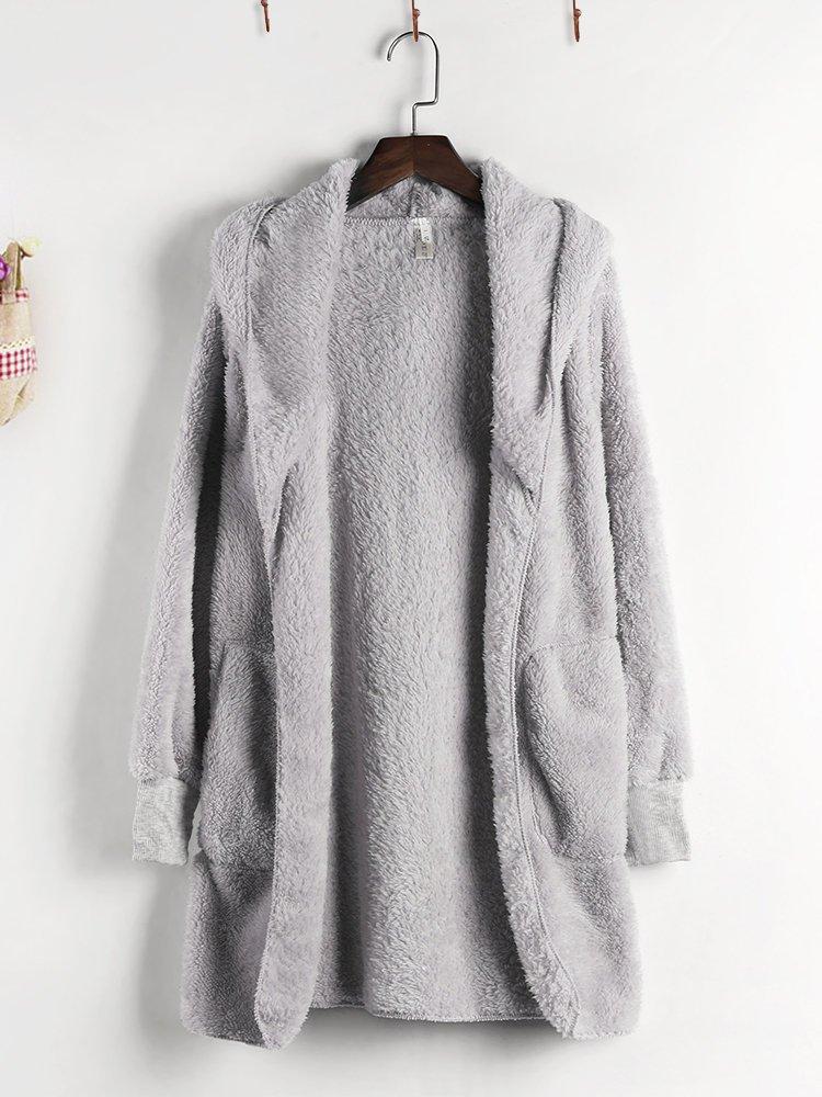Pockets Casual Hoodie Quilted Coat