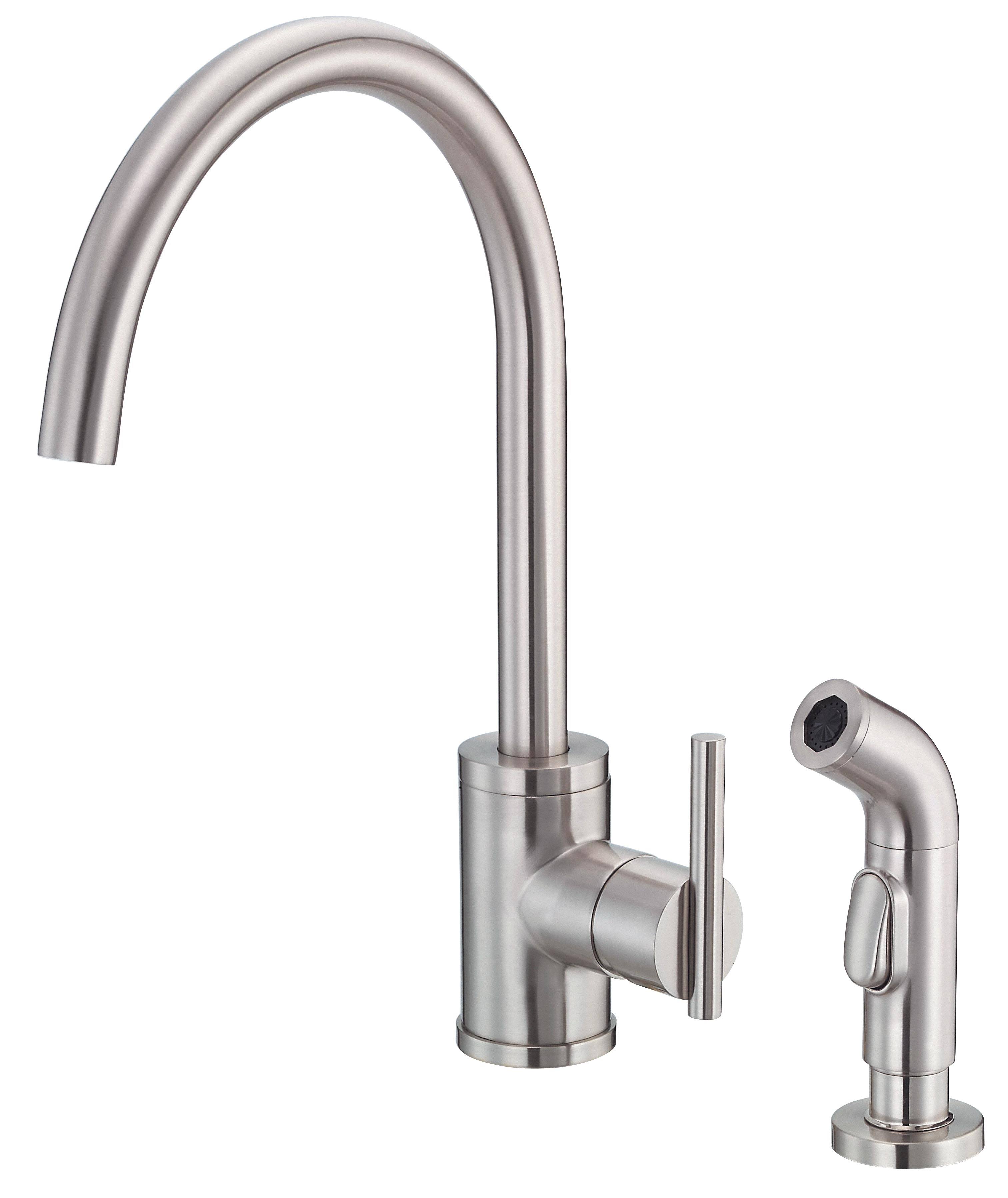 Danze D401058SS Parma Single Handle Kitchen Faucet with Spray, Stainless Steel