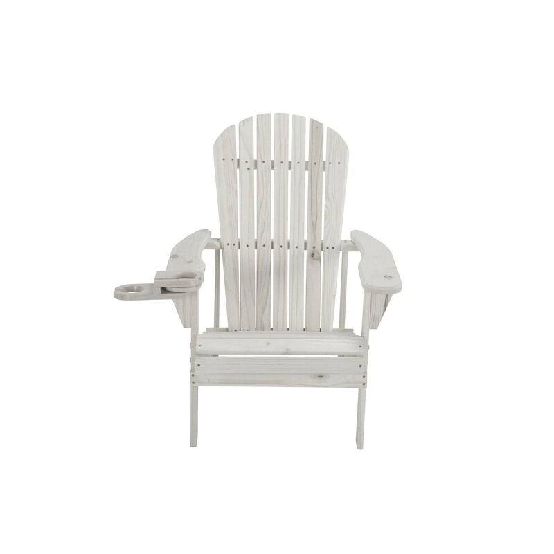 W Unlimited Earth Patio Adirondack Chair with Cup Holder in Natural (Set of 2)
