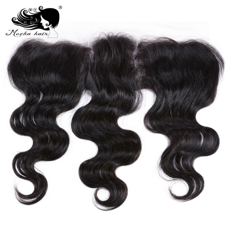 Mocha Hair Lace Frontal Closure 13X4 Brazilian Remy Hair Body Wave Nature Color 100% Human Hair