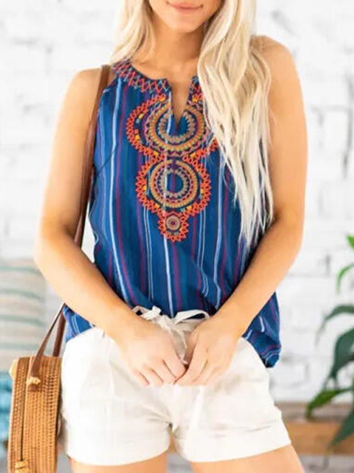 V Neck Printed Shift Shirts & Tops