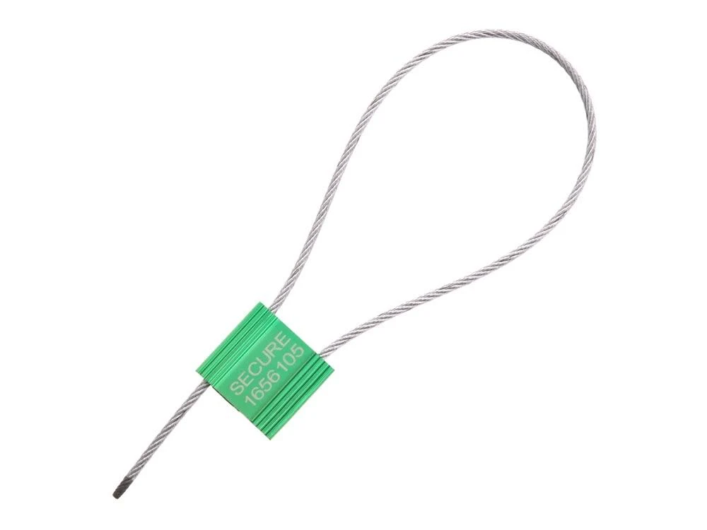 Secure Cable Ties 12 inch Green Pull Tight Galvanized Steel Cable Seal with 2.5mm Wire - 50 Pack