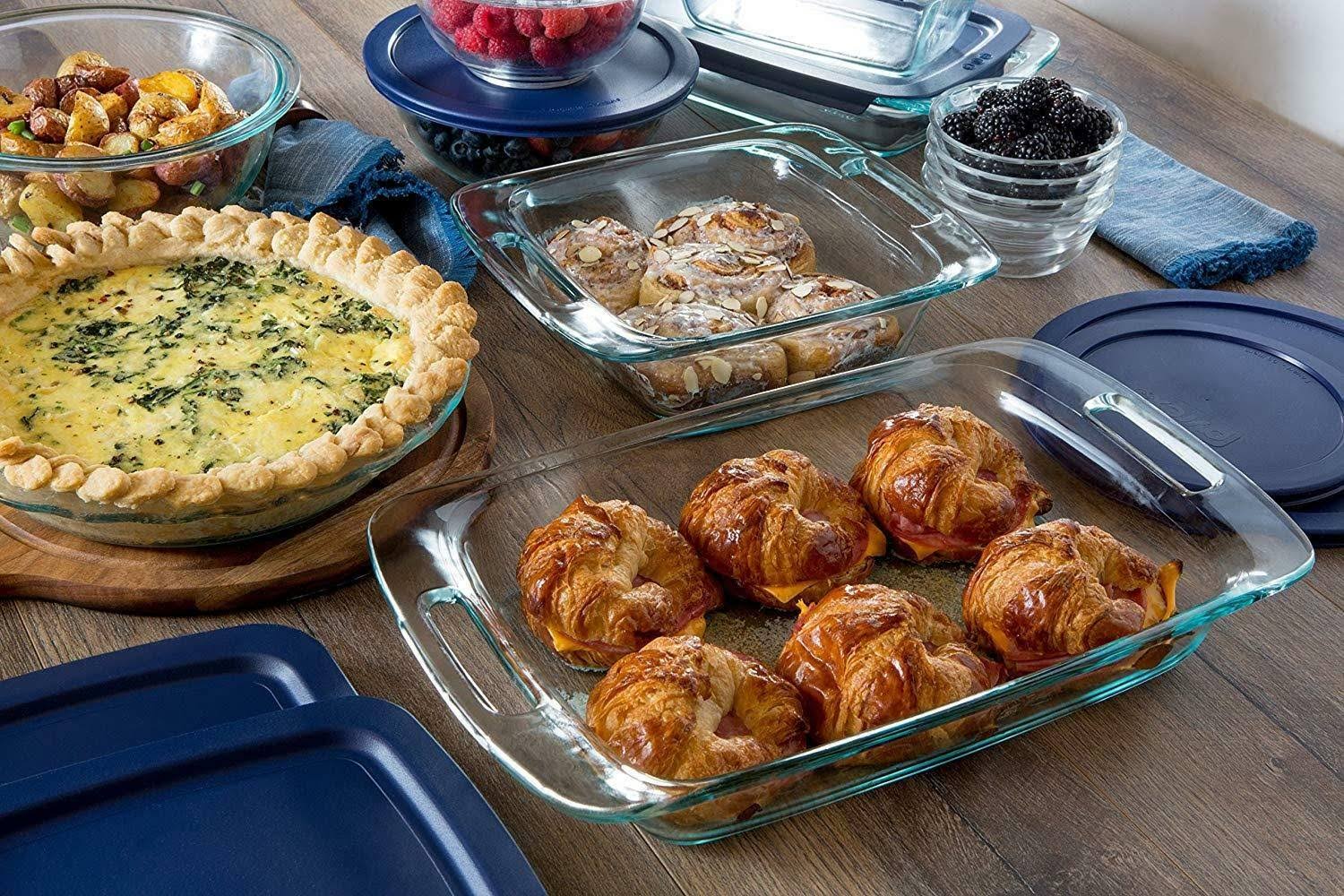 Pyrex Easy Grab 8-Piece Glass Bakeware and Food Storage Set