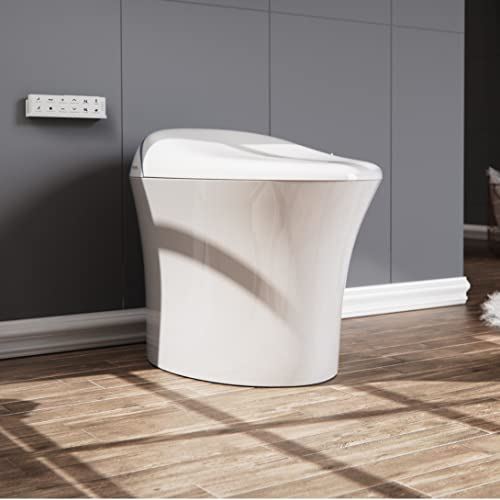 Elongated One Piece Intelligent toilet with Auto Open/Close Lid, Warm Seat