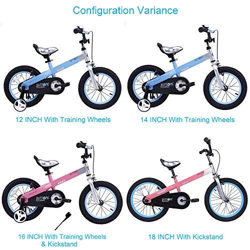 Boys Girls Kids Bike 18 Inch Matte Button Bicycles with Kickstand Child Bicycle