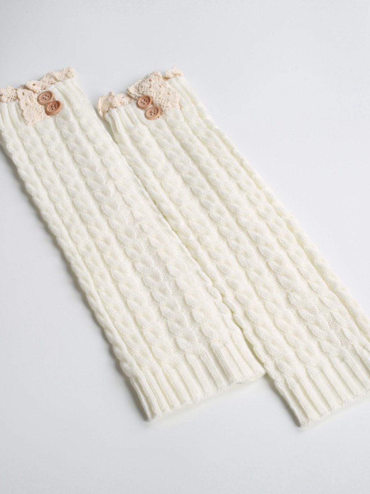 Casual Warm Plain Lace Knee-Socks