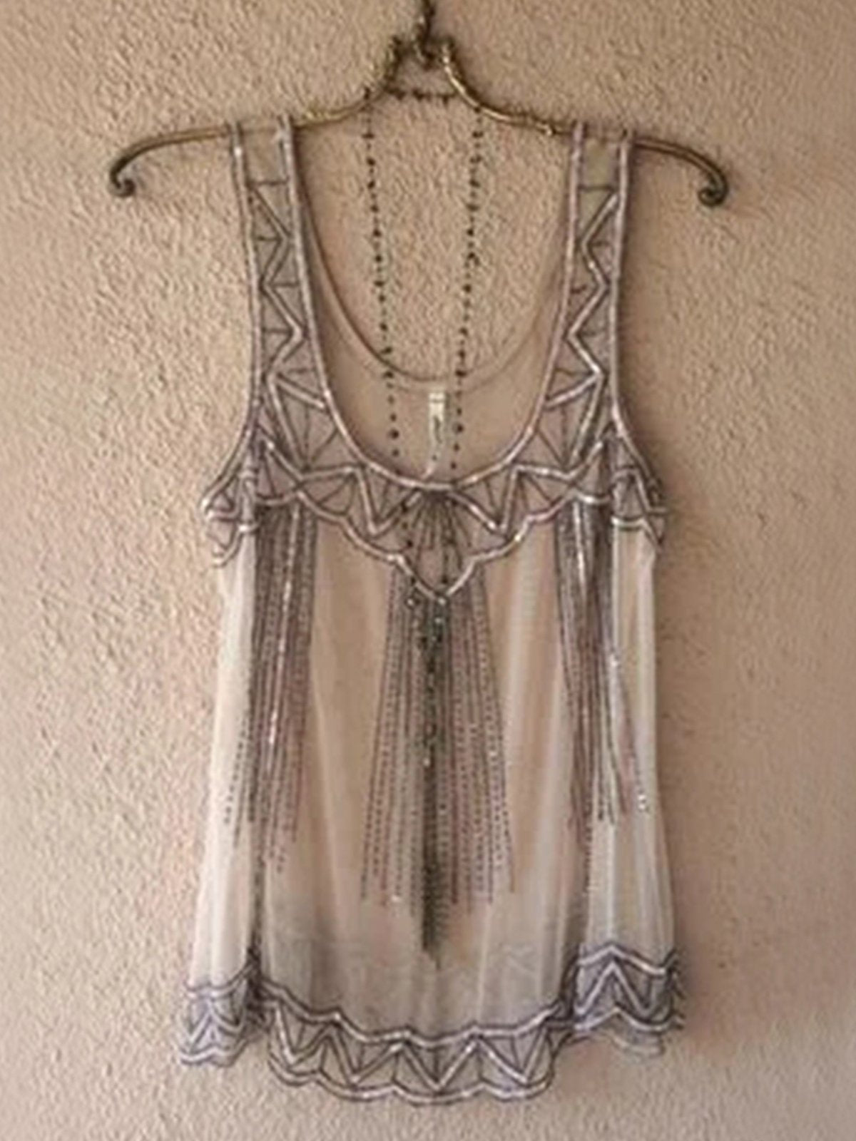 Casual Sleeveless Round Neck Plus Size Tops