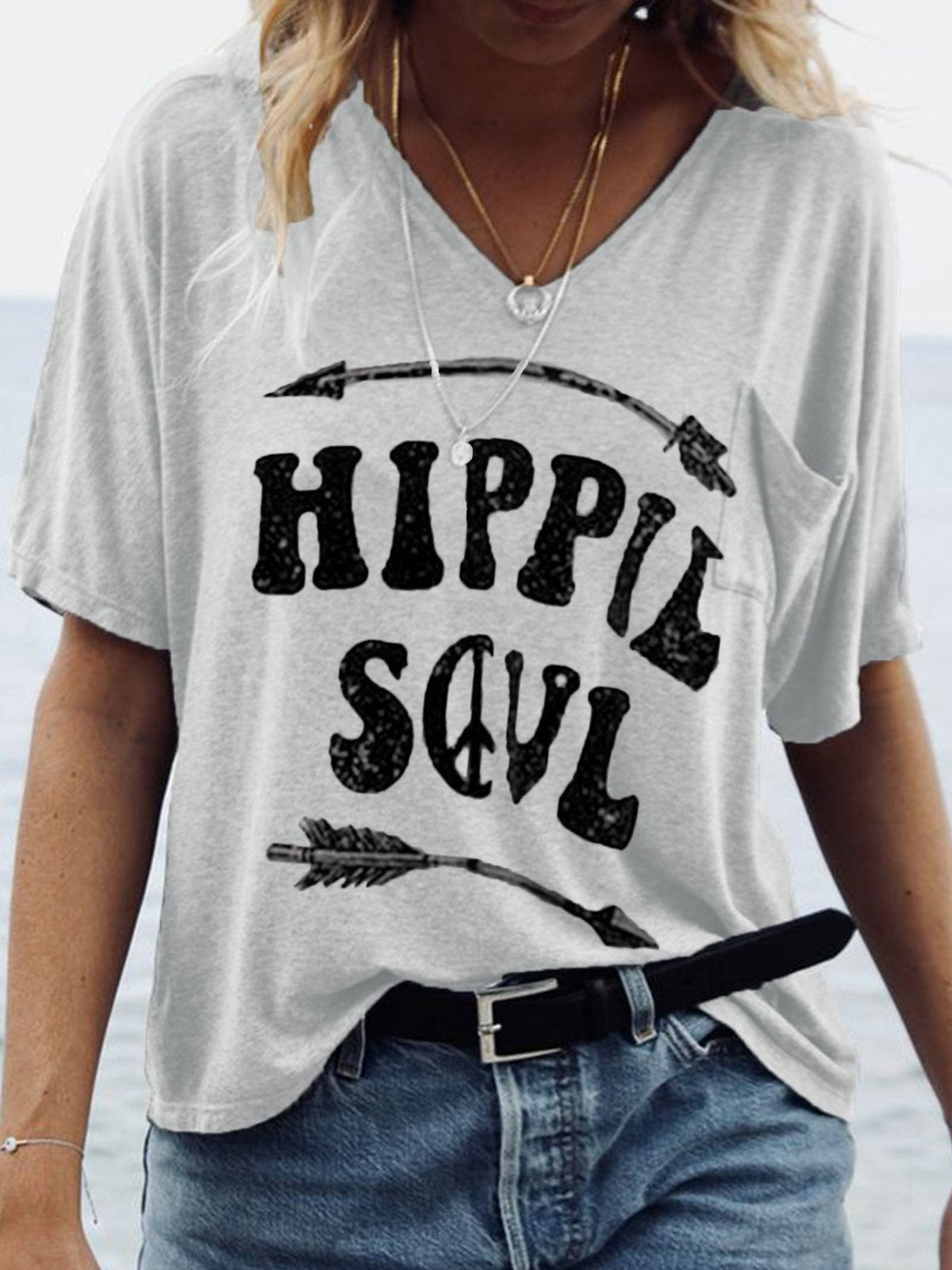 Women Casual Printed Tops Tunic T Shirt Tee