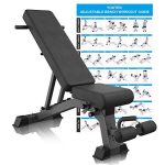 YouTen Adjustable 9 Positions Incline Decline Sit Up Bench Improved Cushion for Exercise, Handles for Dragon Flag