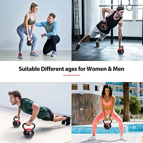 Kettlebell Weight Set, TopMade Cast Iron Adjustable Kettlebell Set Strength Training Exercise 10lb-40lb Kettle Ball