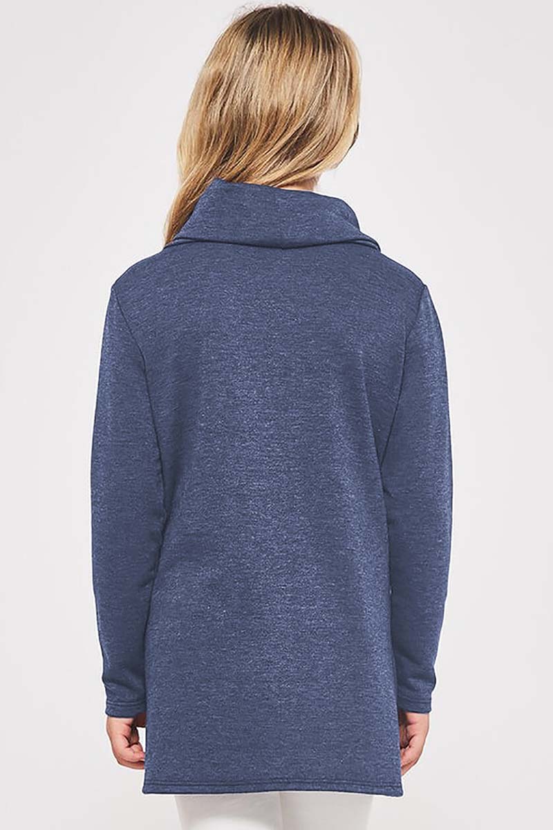 Blue Toddler Little Girls Turtleneck Blouse Top