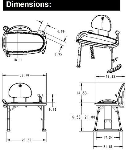 Inch D Adjustable Height Non Slip Bath Safety Transfer Bench, Glacier White