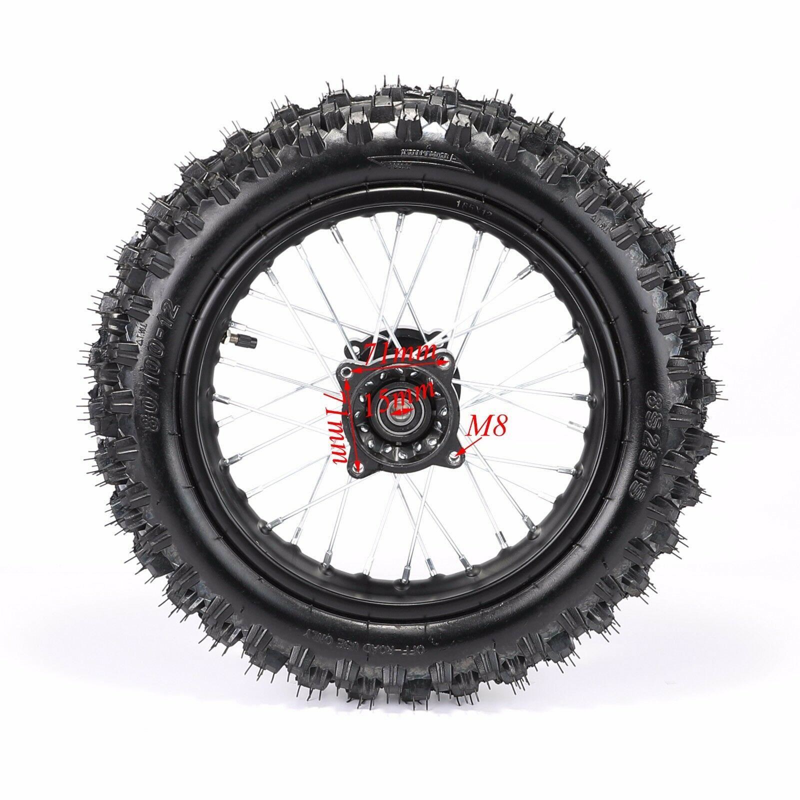 14′′ + 12′′ Wheel 60/100-14 80/100-12 Tire Rim Brake Disc Pit bike 125cc 110 150cc