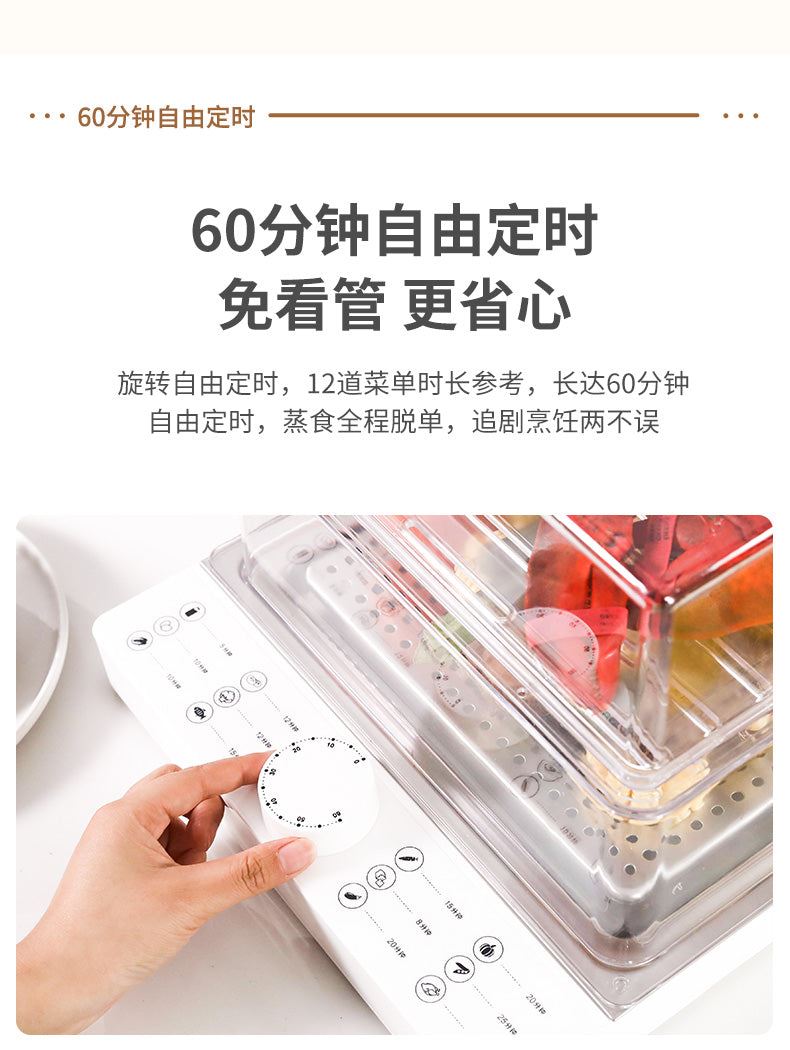 Electric Vegetable Steamer Cooking Steam Cooker Collapse Kitchen Layer Dumplings Sausage Powder Machine Steaming Food