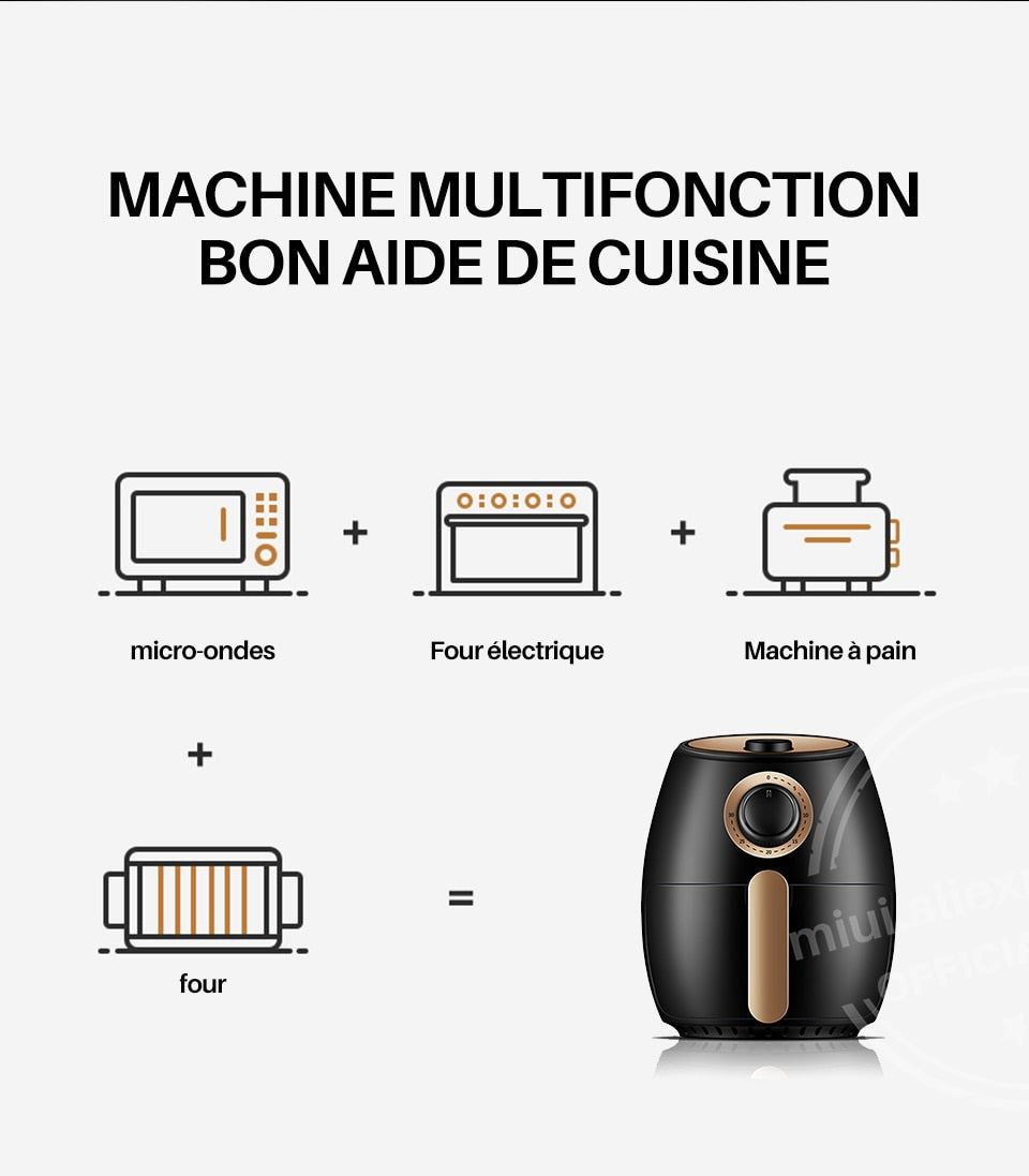 Smart Air Fryer without Oil Home Cooking MI-CYCLONE 2L Deep Fryer Cold Rolled Metal Disposable Molding Rock