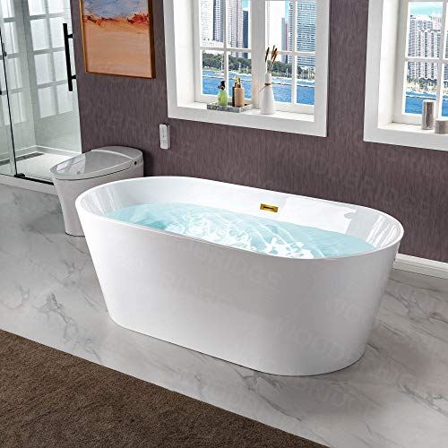 BTA1513-BG-Drain &O+ Pillow Bathtub, Brushed Gold