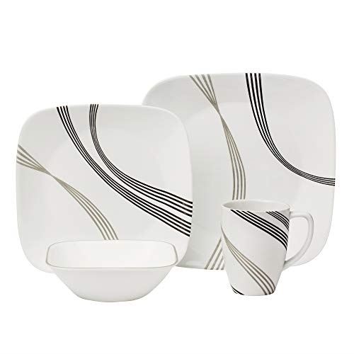Corelle Boutique Square Urban Arc 16-Piece Dinnerware Set