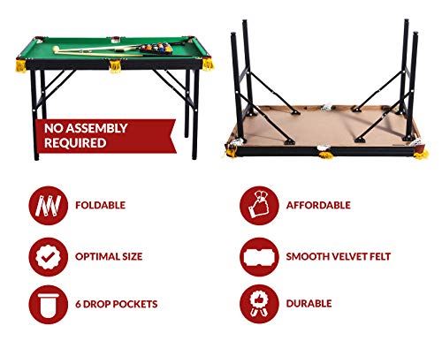 4-Foot Folding Billiard and Pool Table