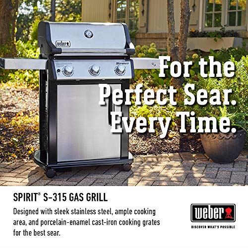 Weber Spirit S-315 Liquid Propane Gas Grill, Stainless Steel