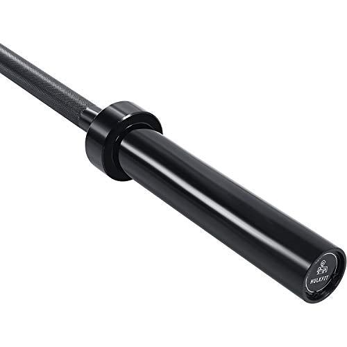 HulkFit Solid 2-Inch Olympic Bar Barbell Weight Lifting Bar- Black