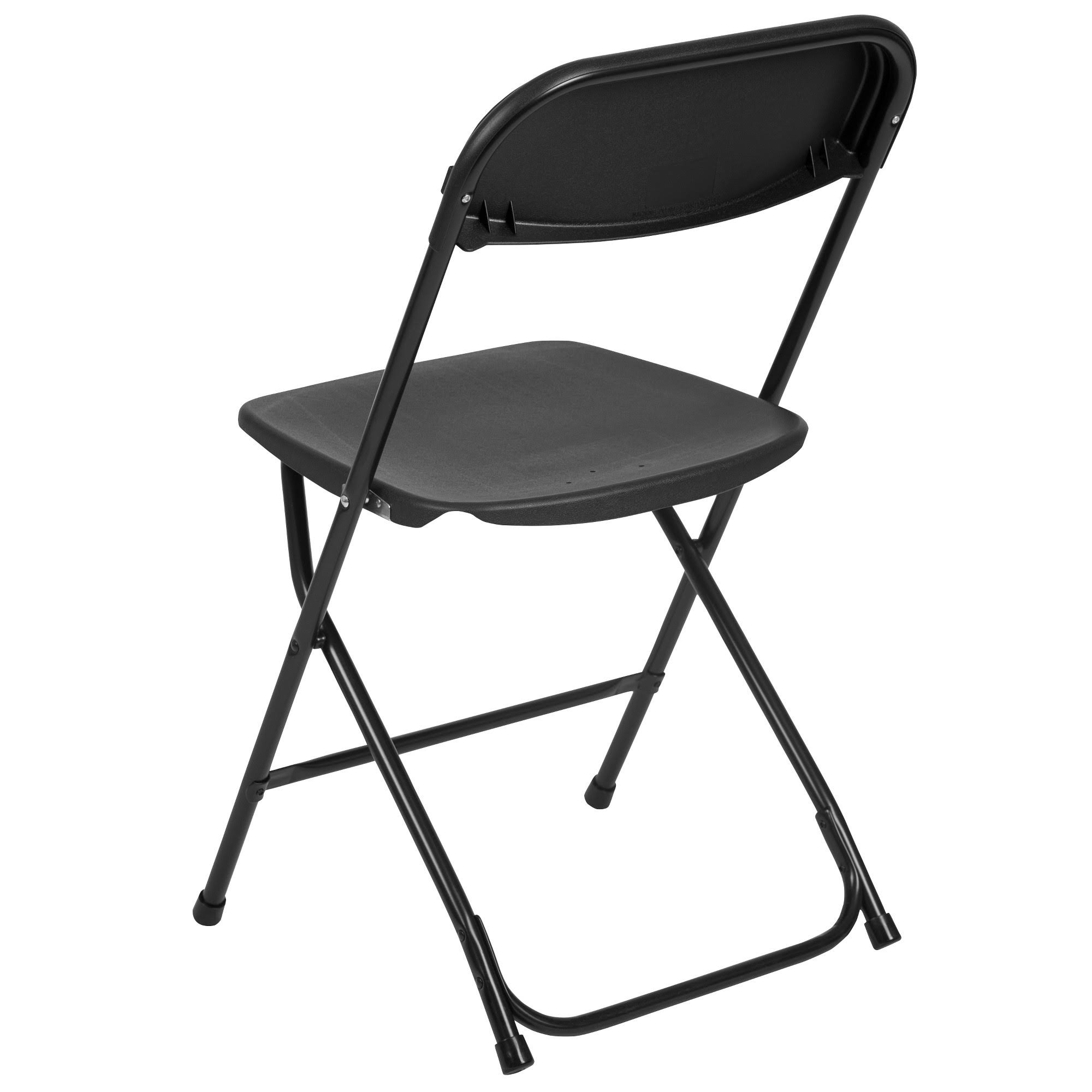Flash Furniture Hercules Plastic Armless Folding Chair, Black, 4/Pack