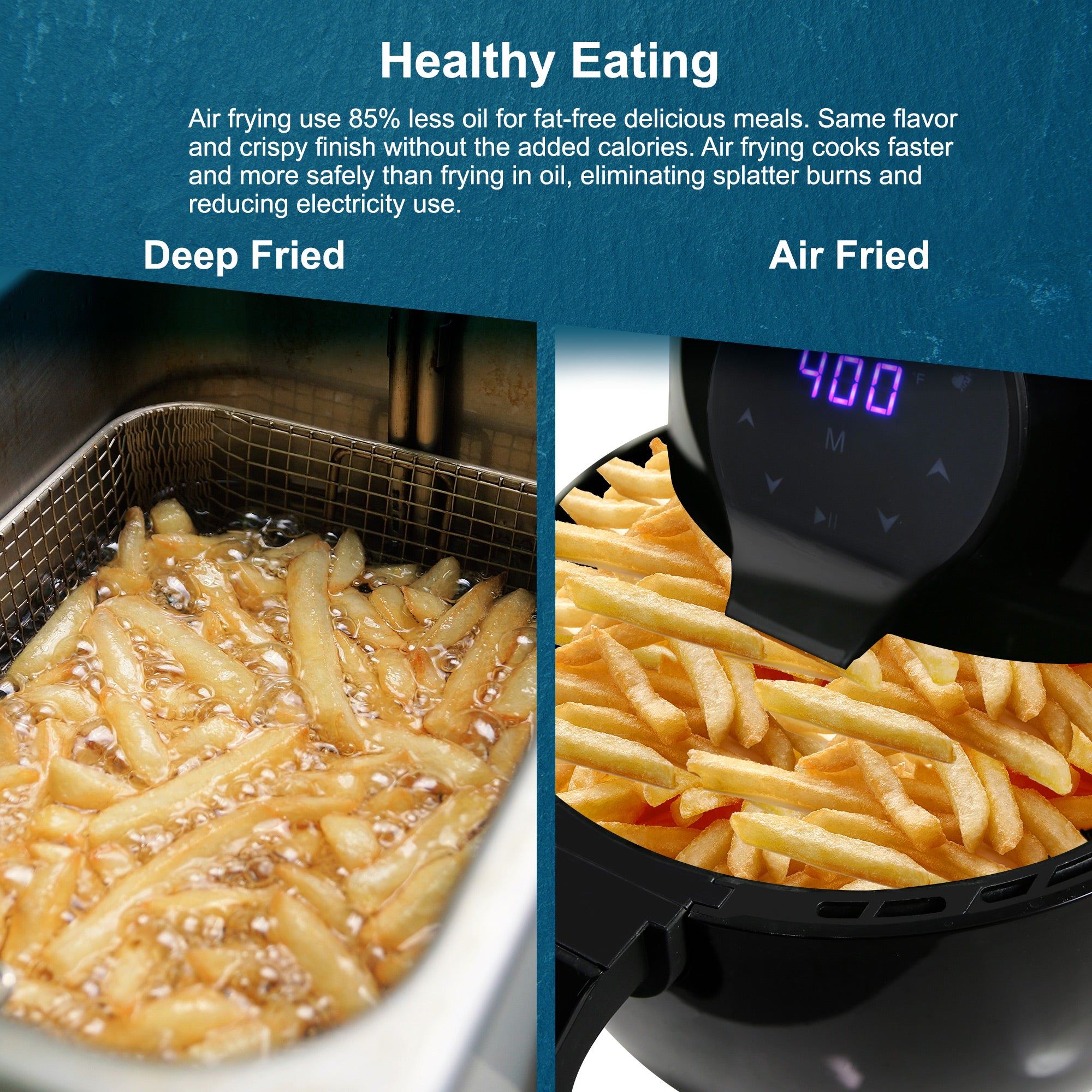 5.3 Qt. Programmable Digital Air Fryer Oil-Less Healthy Cooker