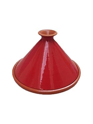 Raphael Rozen Tagine Cooking Tagine Handcraft Tagine for Cooktop or Oven, Diffuser Included - Red Color