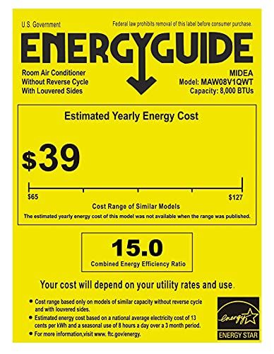 8,000BTU Window Air Conditioner w/5% Energy Saving, Smart Control, Alexa&Remote