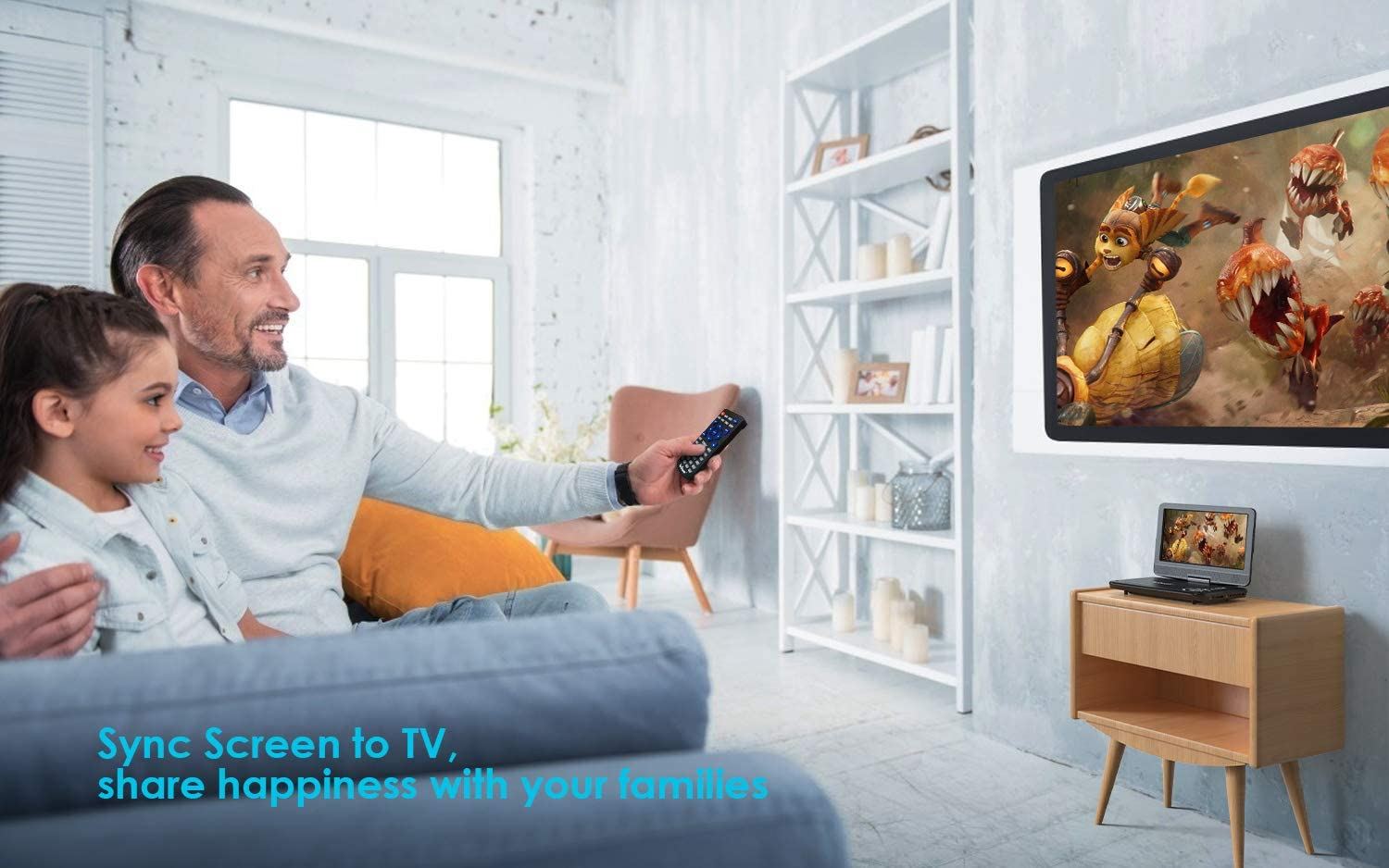 Car Travel DVD Players 5 Hrs Rechargeable Battery, Region-Free Video Player, purple