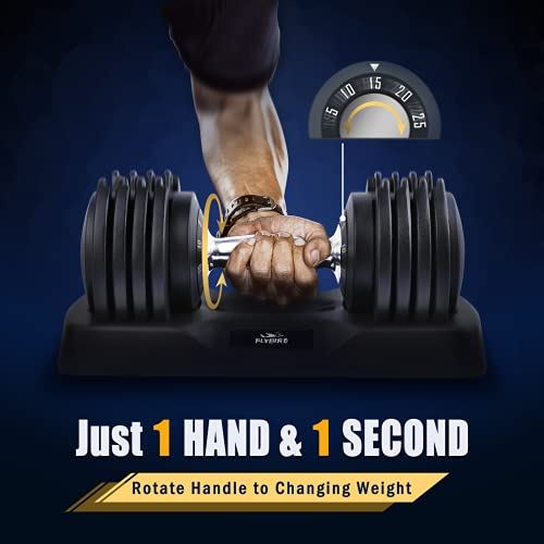 FLYBIRD Adjustable Dumbbell,25 lb Single Dumbbell with Anti-Slip Metal Handle