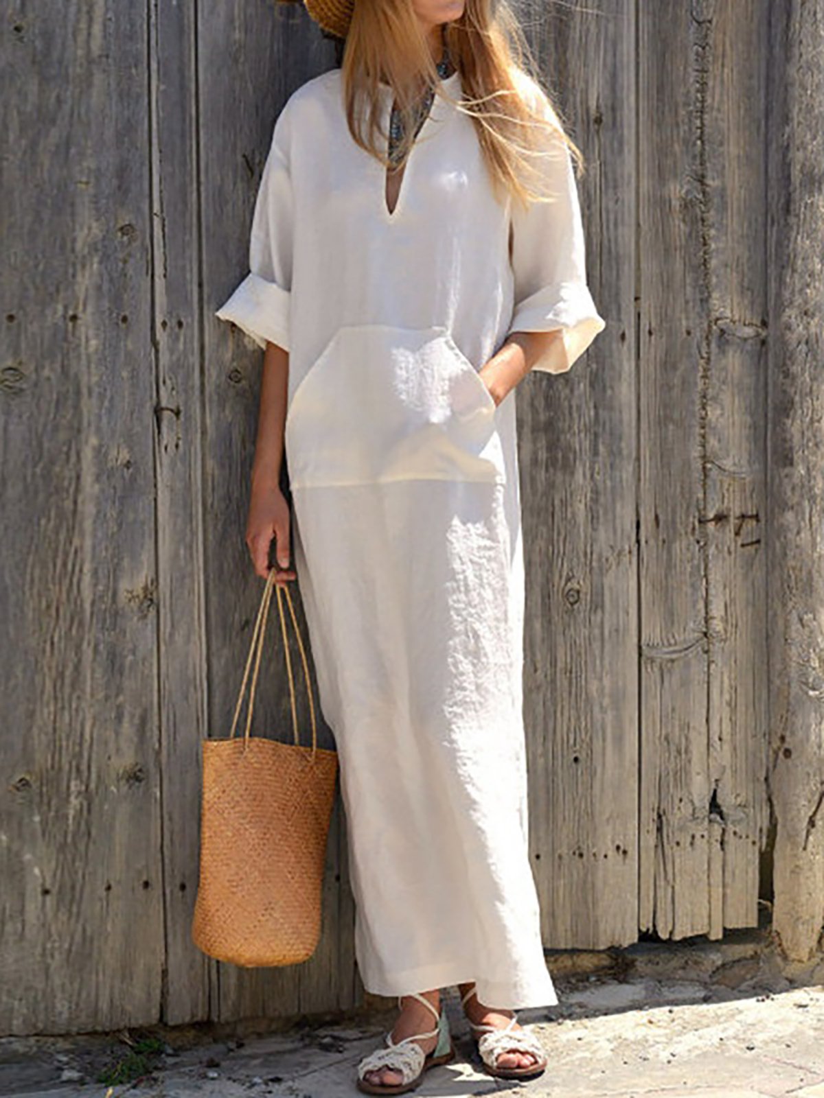 Statement Solid Casual Dress