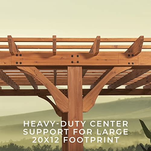 Backyard Discovery Beaumont 20 ft. x 12 ft. All Cedar Wooden Pergola