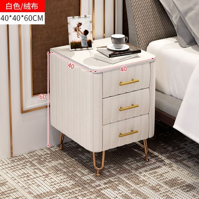 European Style Bedside Table Shelf Simple Modern Light Luxury Bedside