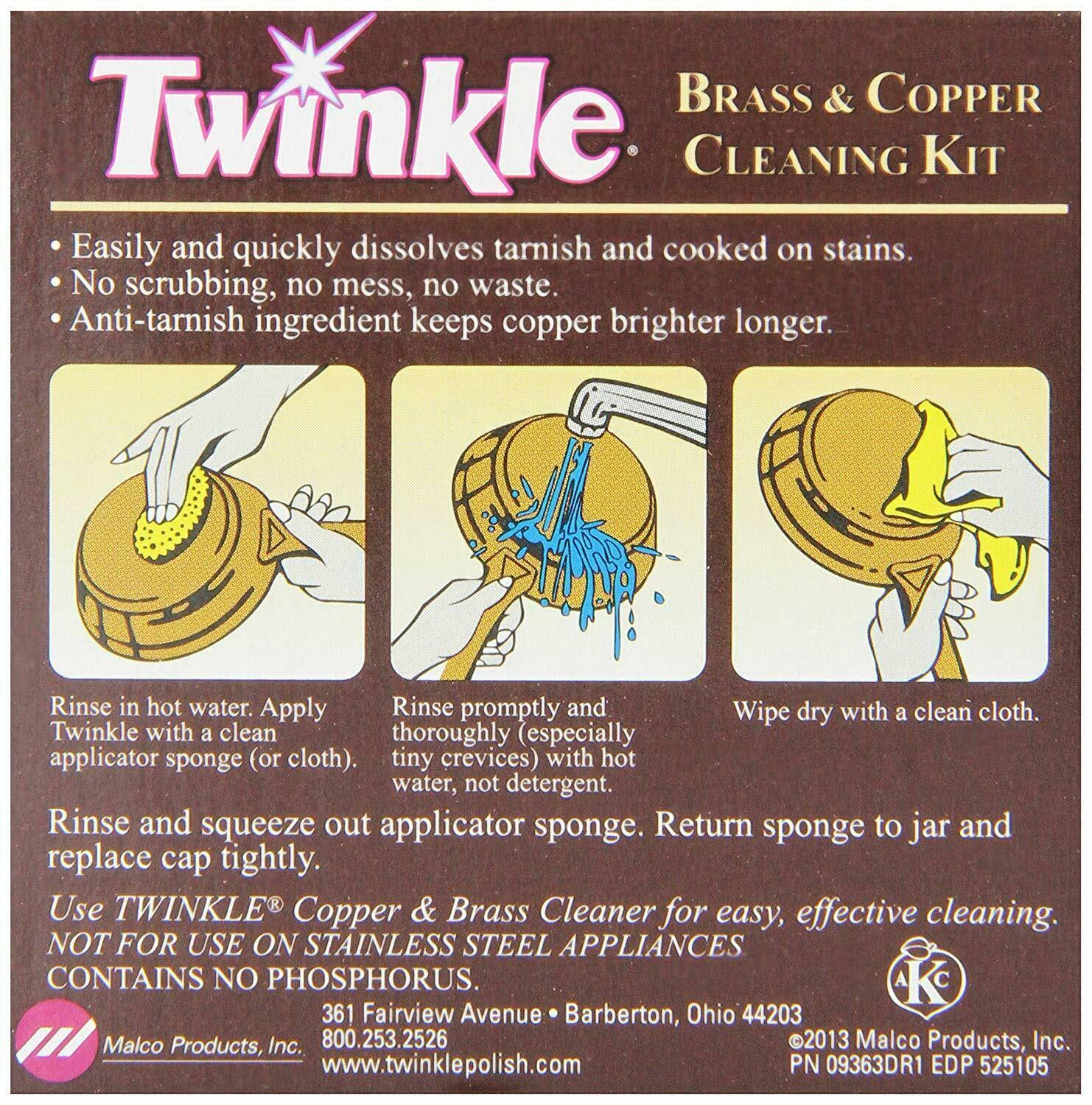 Malco Twinkle Brass Copper Cleaning Kit 4.4 oz, Pack 4